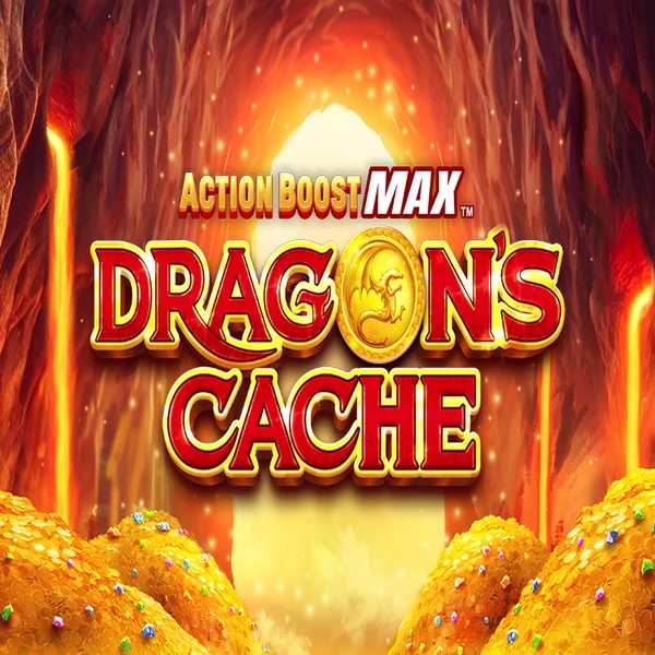 Action Boost Max Dragon's Cache slot logo by SpinPlay Games at Winbeatz Casino